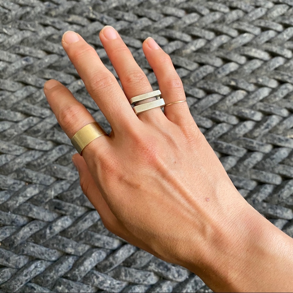 Vintage DOUBLE BAR RING - Picture 2 of 4